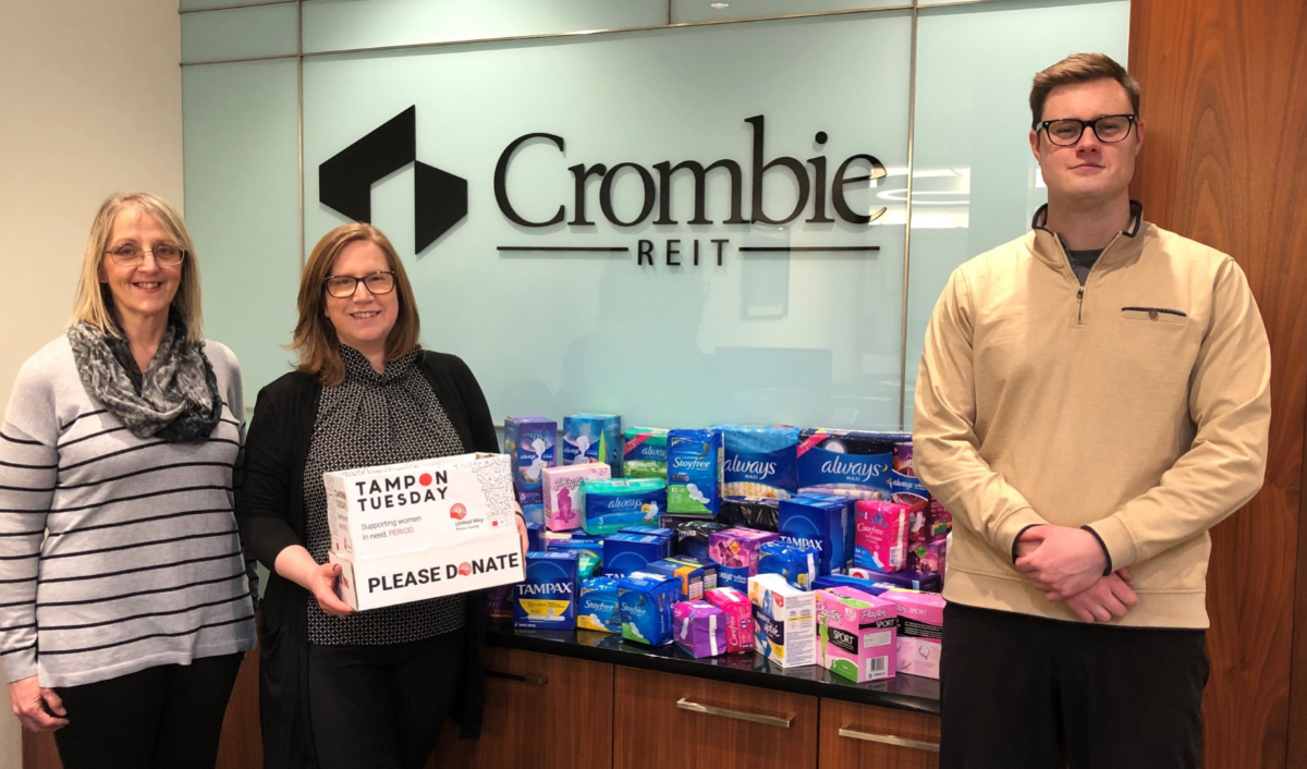 Featured image for “Crombie Supports United Way Pictou County’s Tampon Tuesday Initiative”