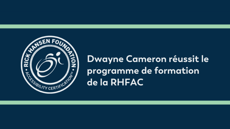 Dwayne Cameron reussit le programme de formation de la RHFAC