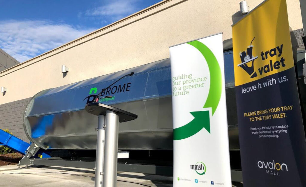 Avalon's Brome industrial composter located near the food court entrance