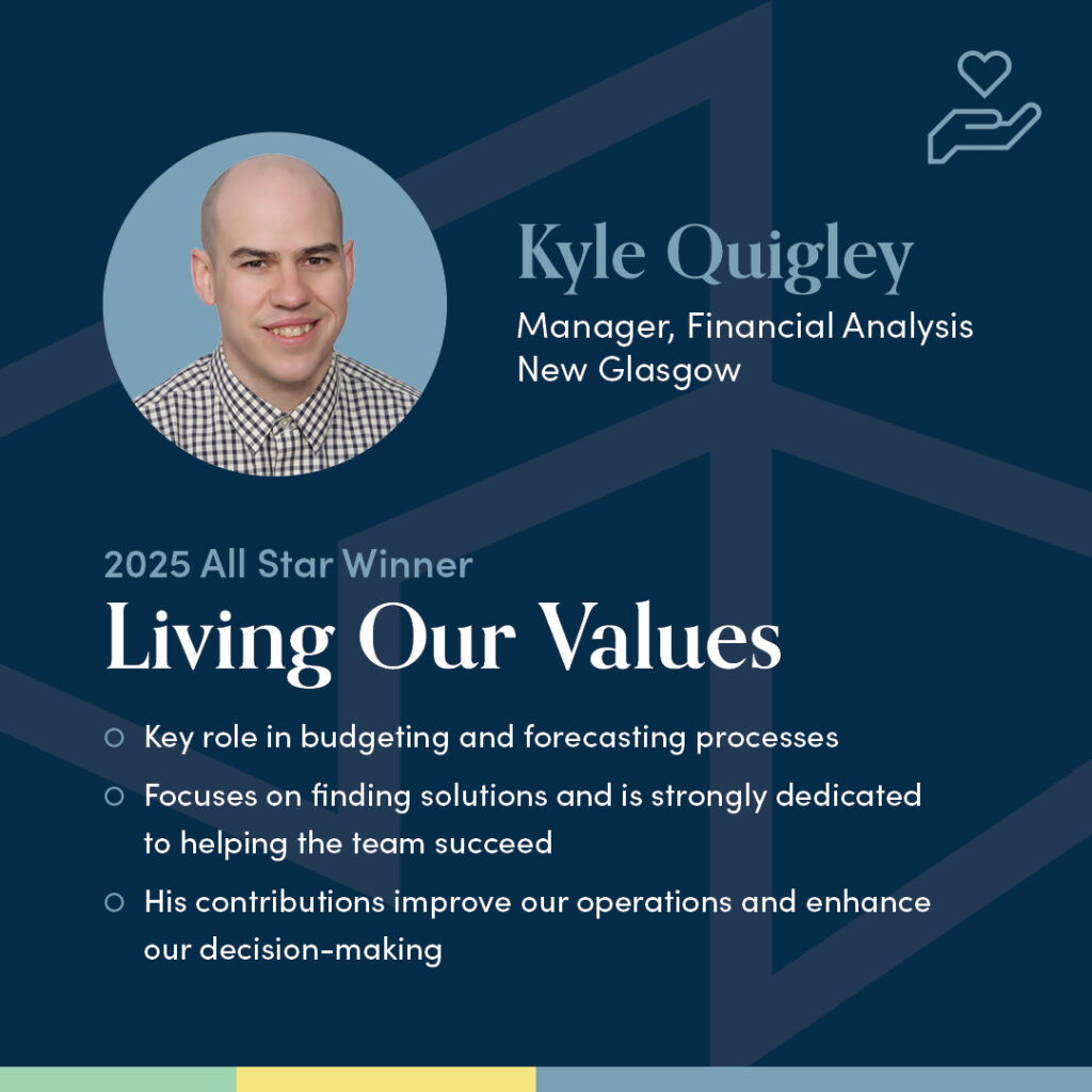 Headshot of Kyle Quigley, recipient of the annual All Star Award for Living Our Values.